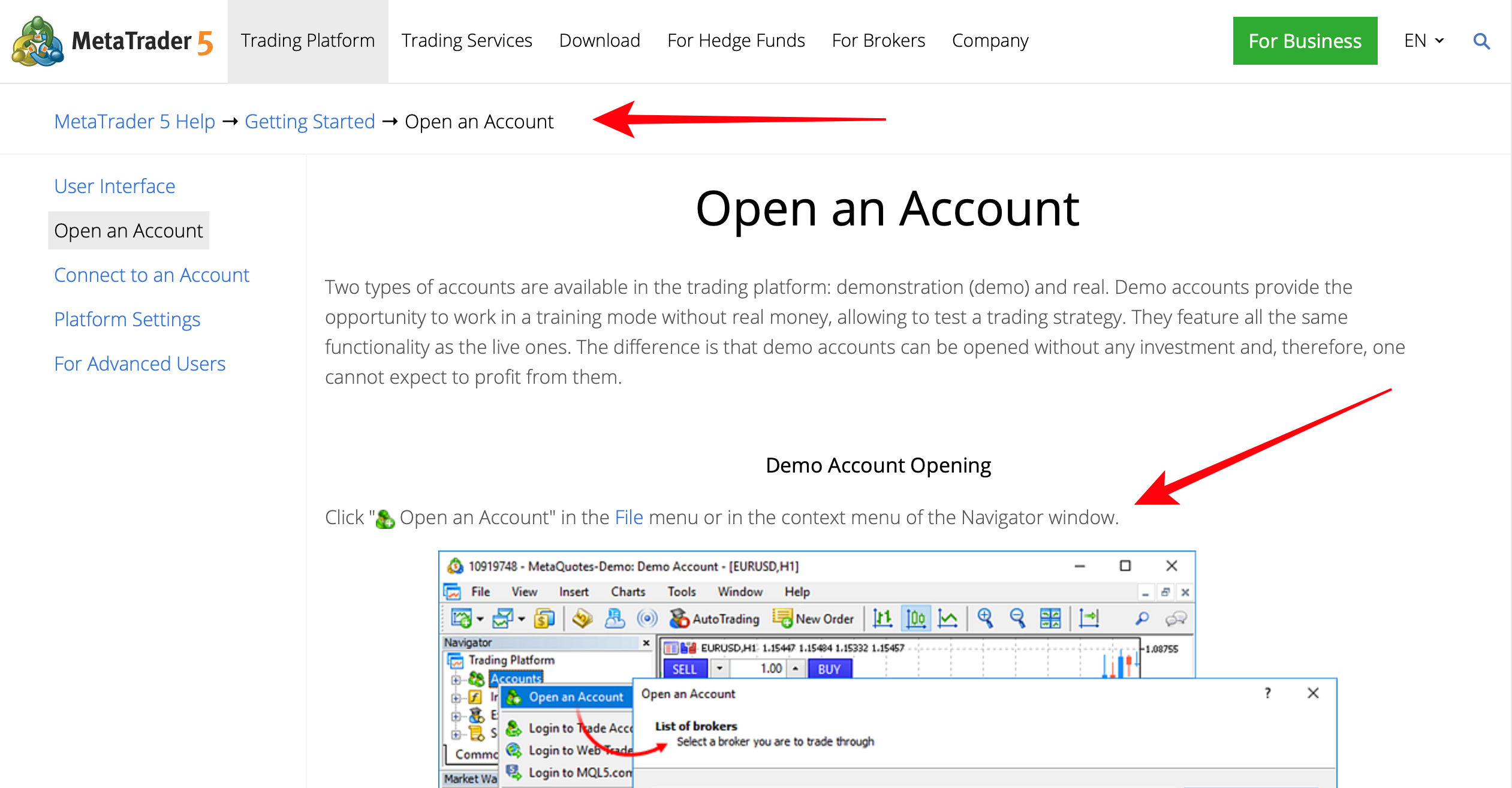 How to open an MetaTrader 5 account