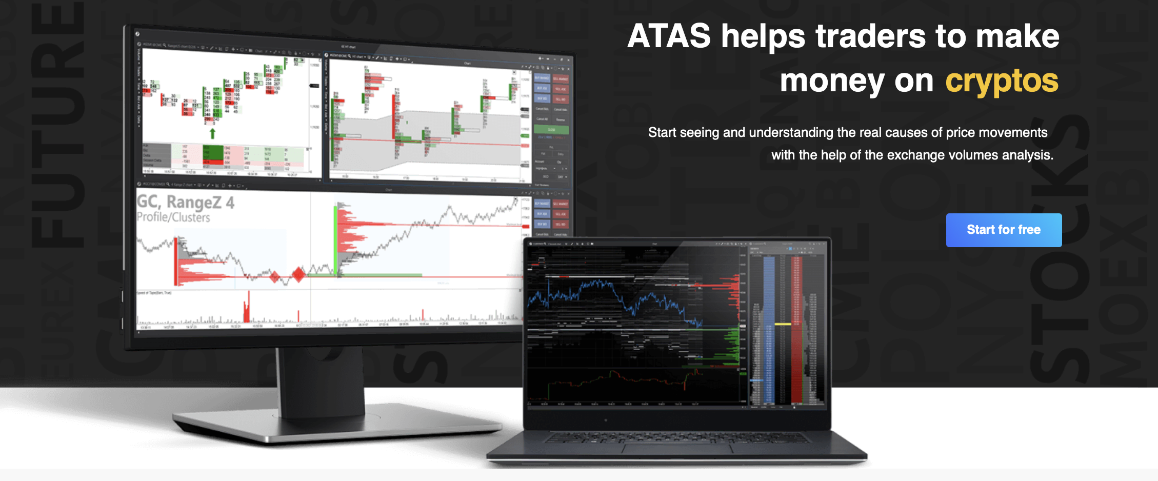 The official website of the ATAS trading platform