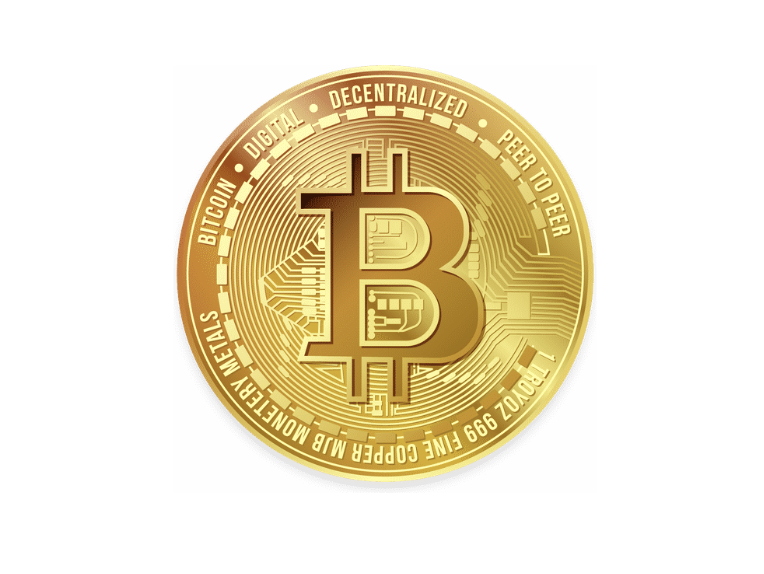 Golden bitcoin icon