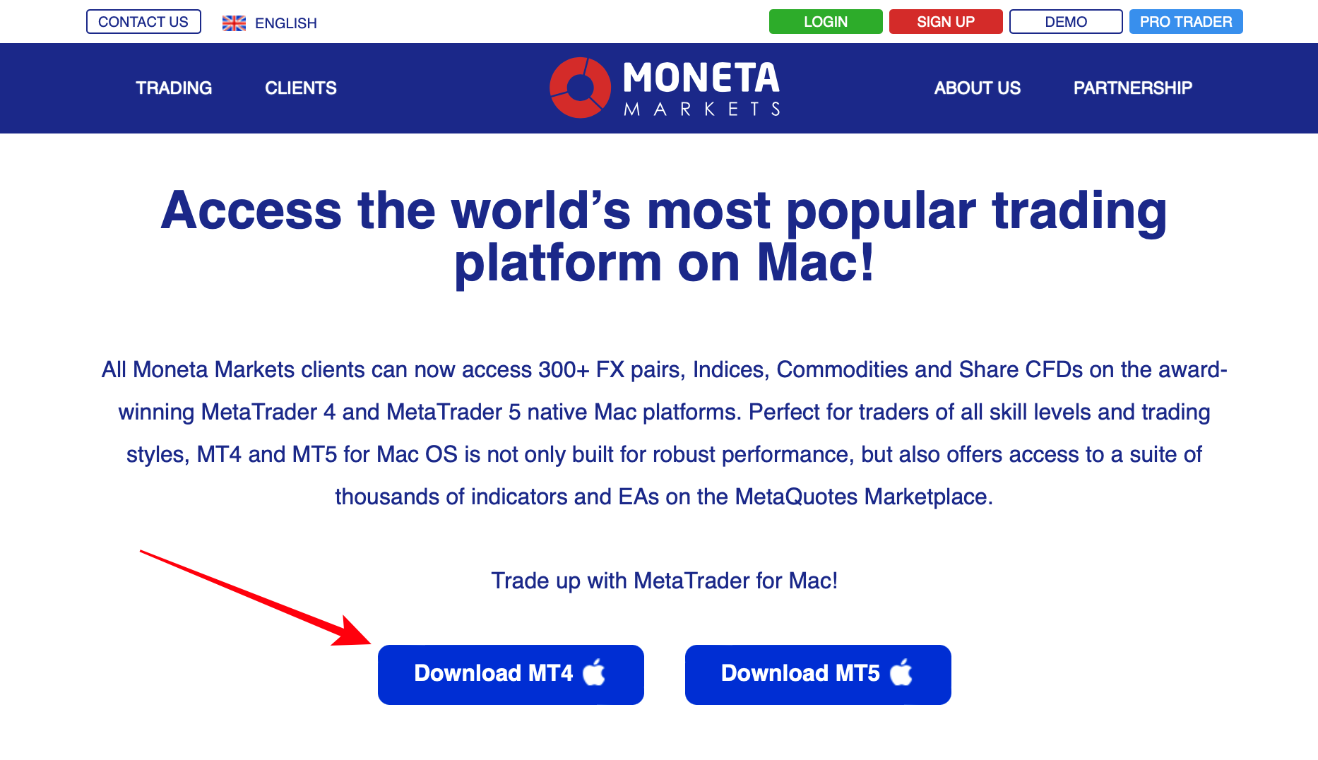 De MetaTrader 4 gebruiken op de Moneta Markets