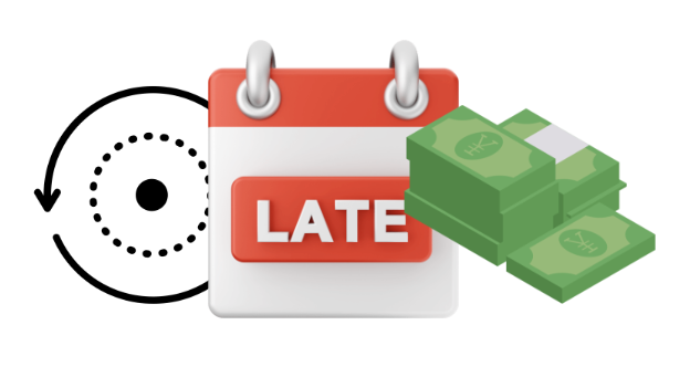 Late rollover payment symbol