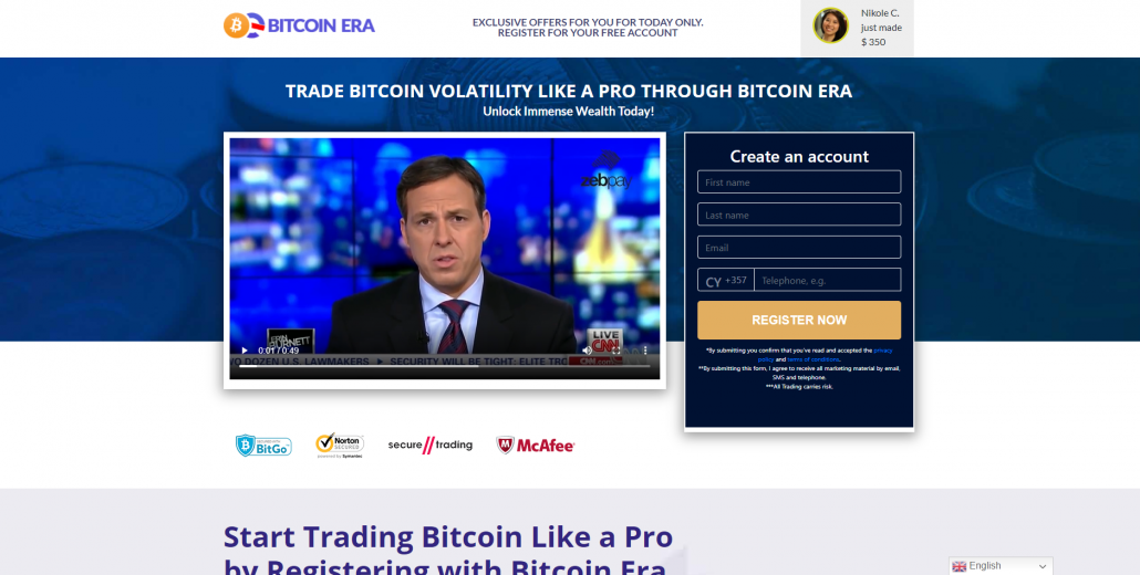 Sito web ufficiale di Bitcoin-Era