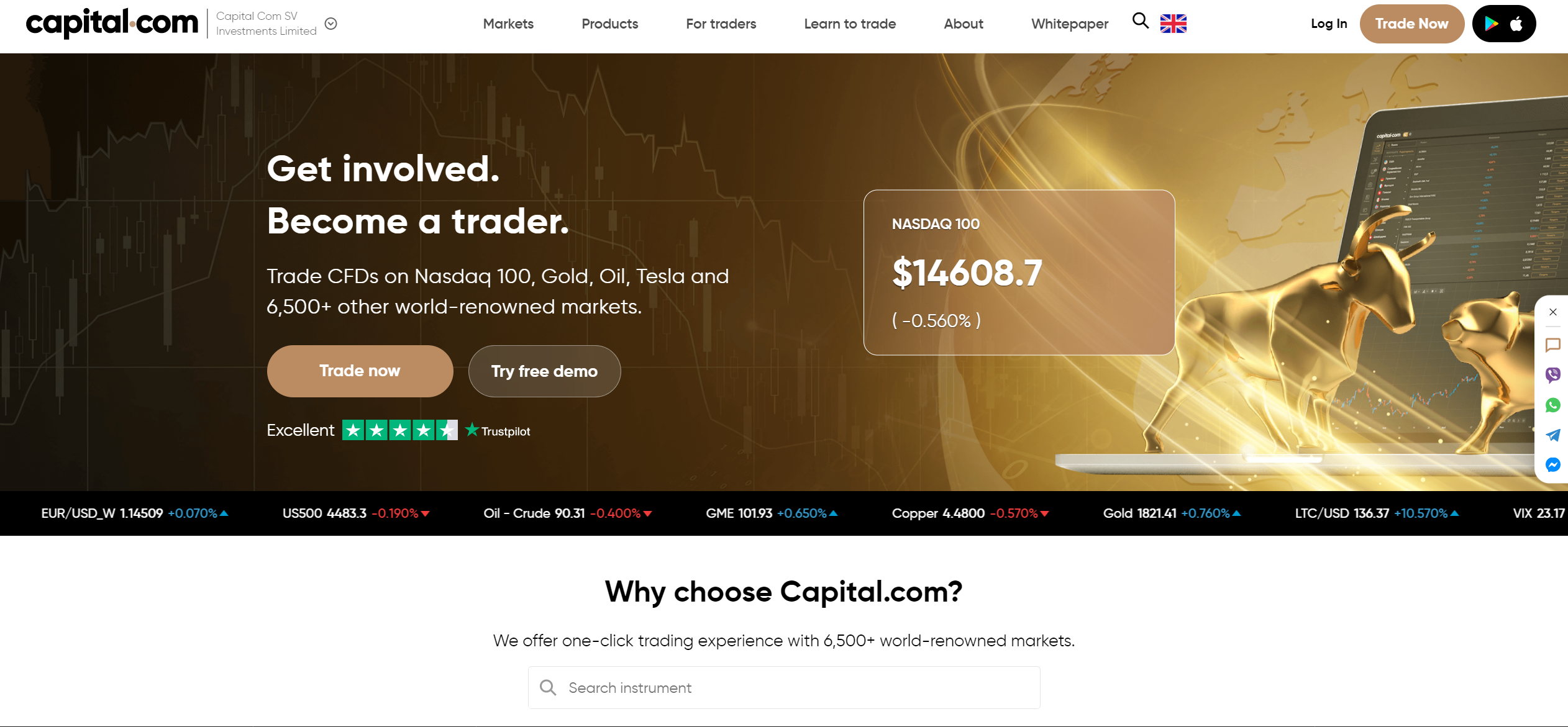 Site-ul oficial al brokerului valutar Capital.com