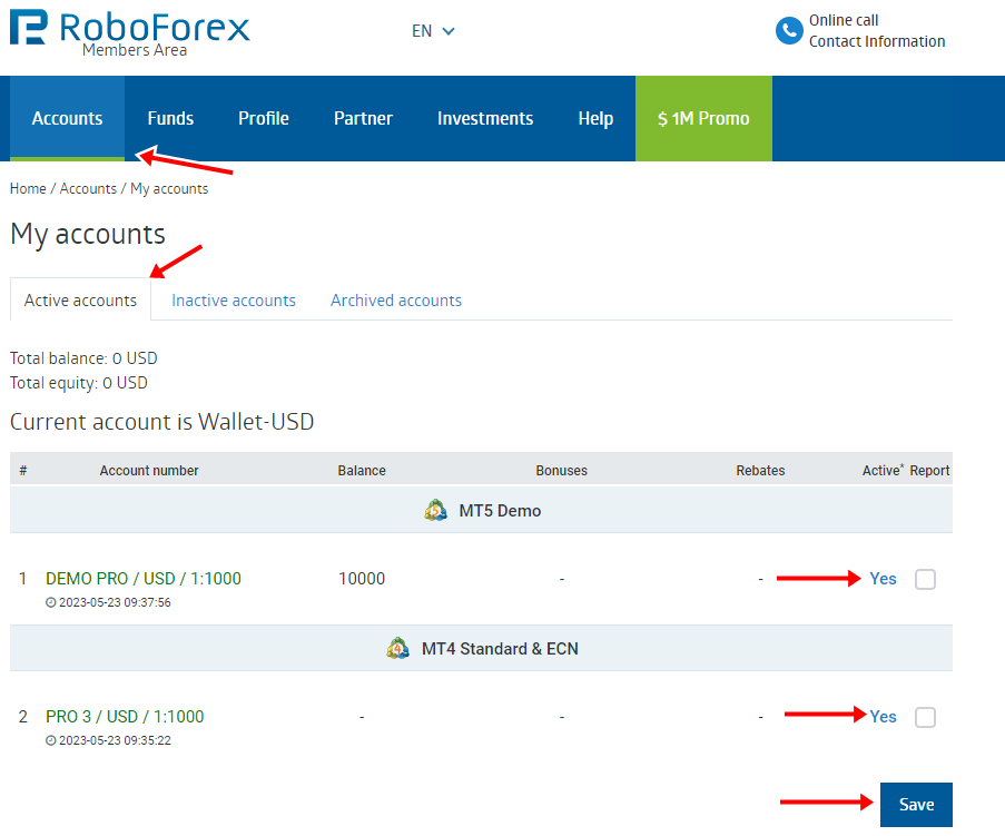 Ето начина как да затворите своя акаунт за онлайн търговия RoboForex
