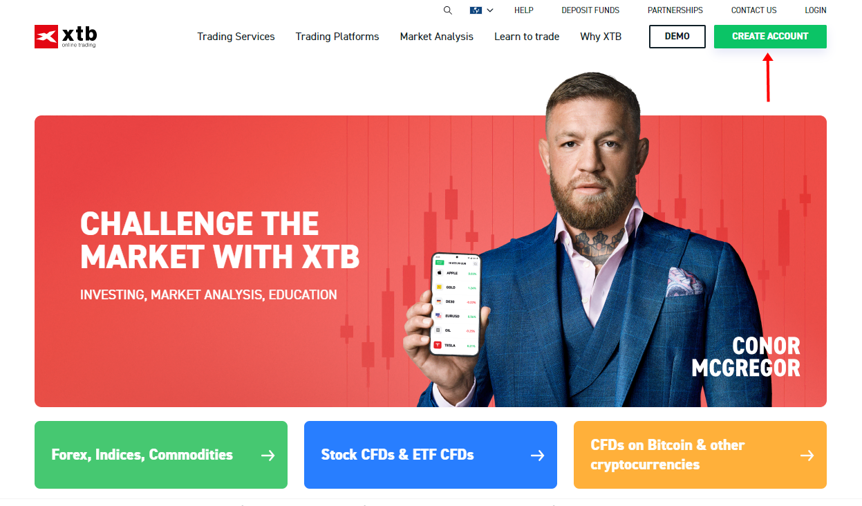 This is the way how to create a new XTB trading account