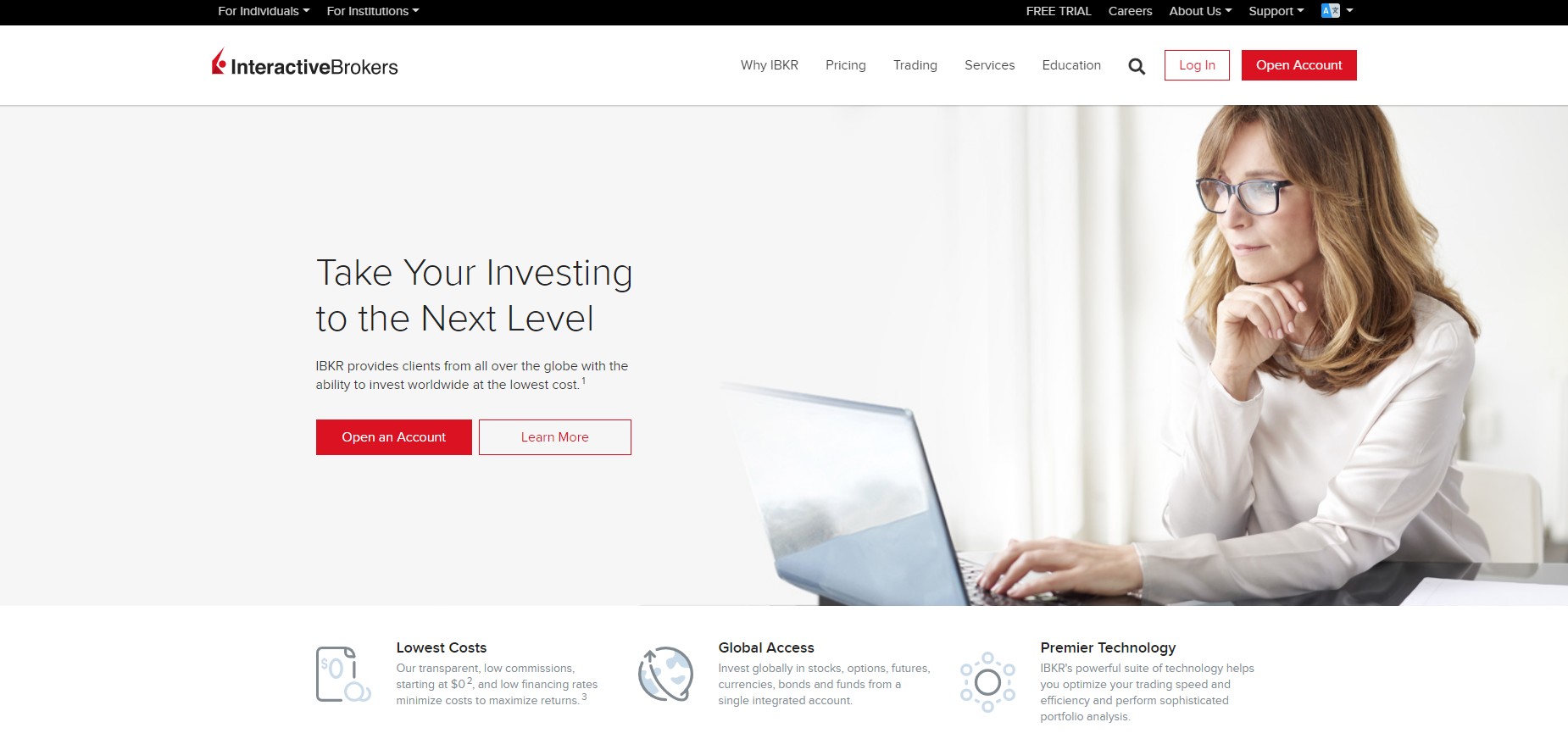 Interactive Brokersの公式サイト