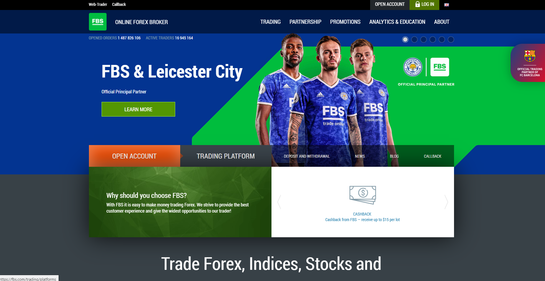 The official website of the forex broker FBS