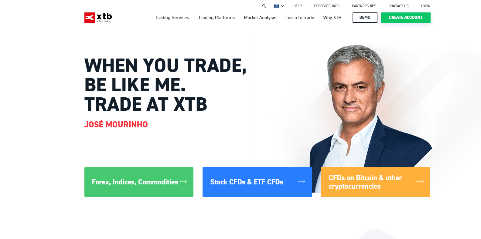 Forex brokeri XTB'nin resmi web sitesi