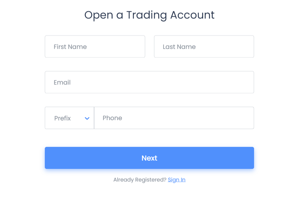 Open a trading account with HYMC Markets