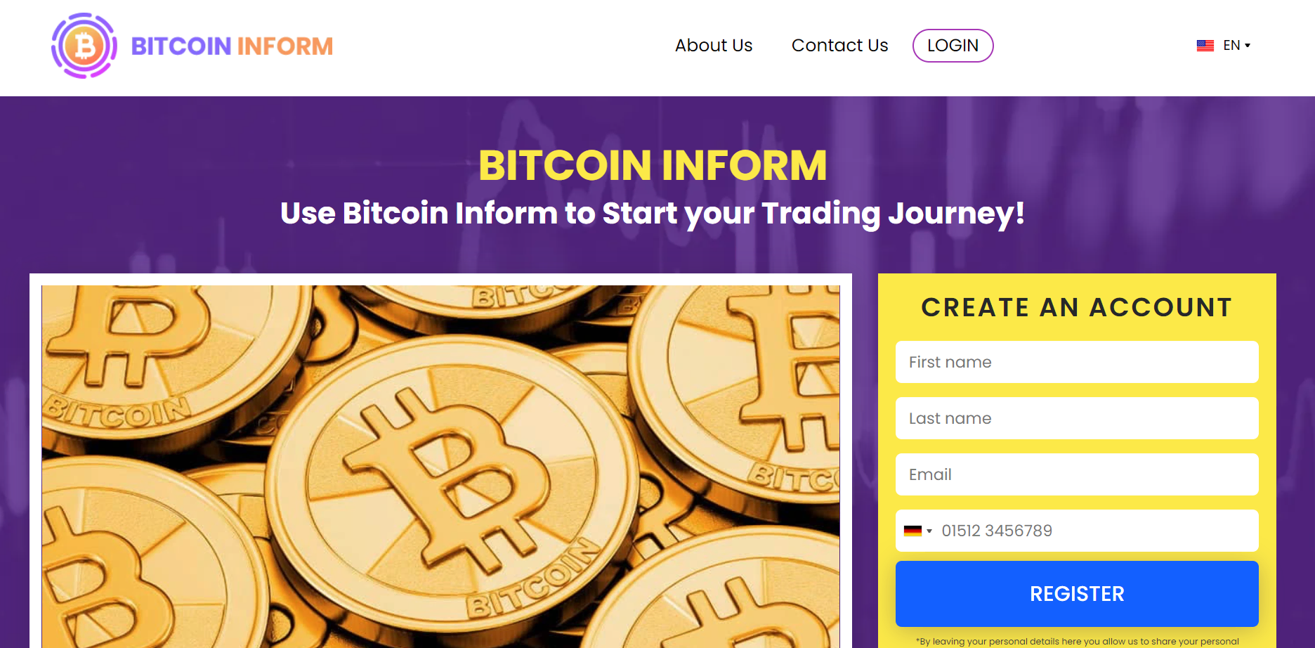 официалния уебсайт на Bitcoin Inform