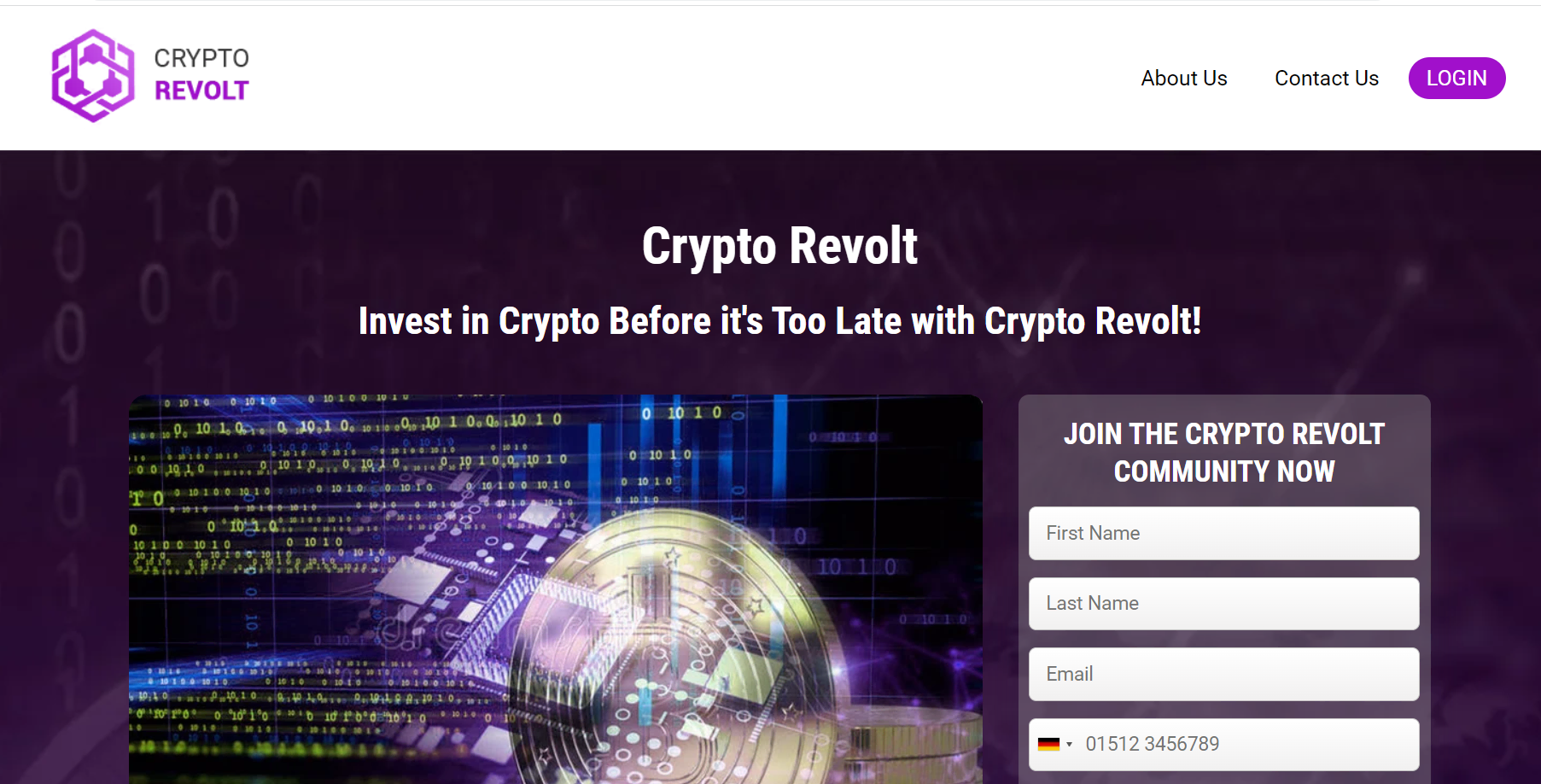 Crypto Revolt'un resmi web sitesi