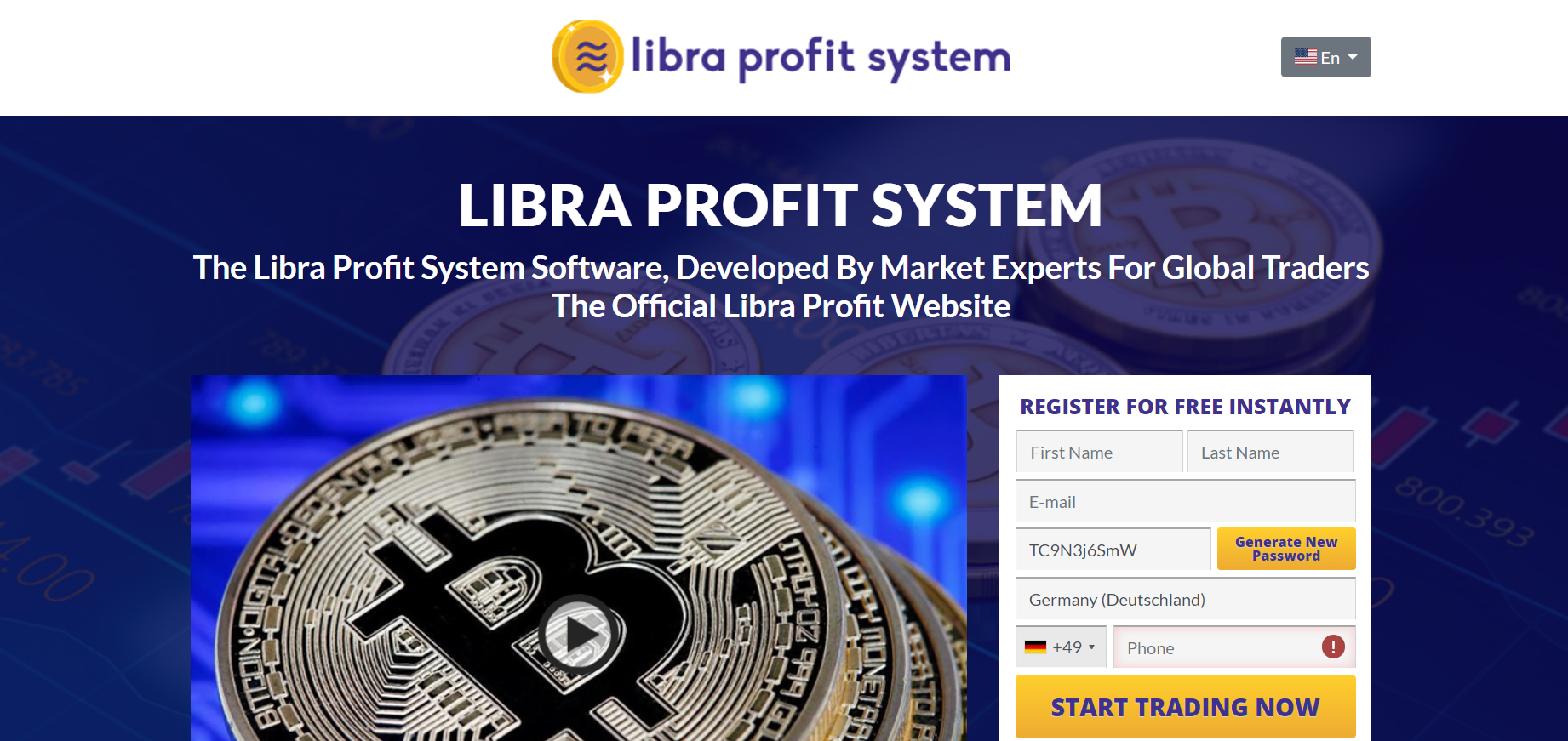trang web chính thức của Hệ thống Libra Profit