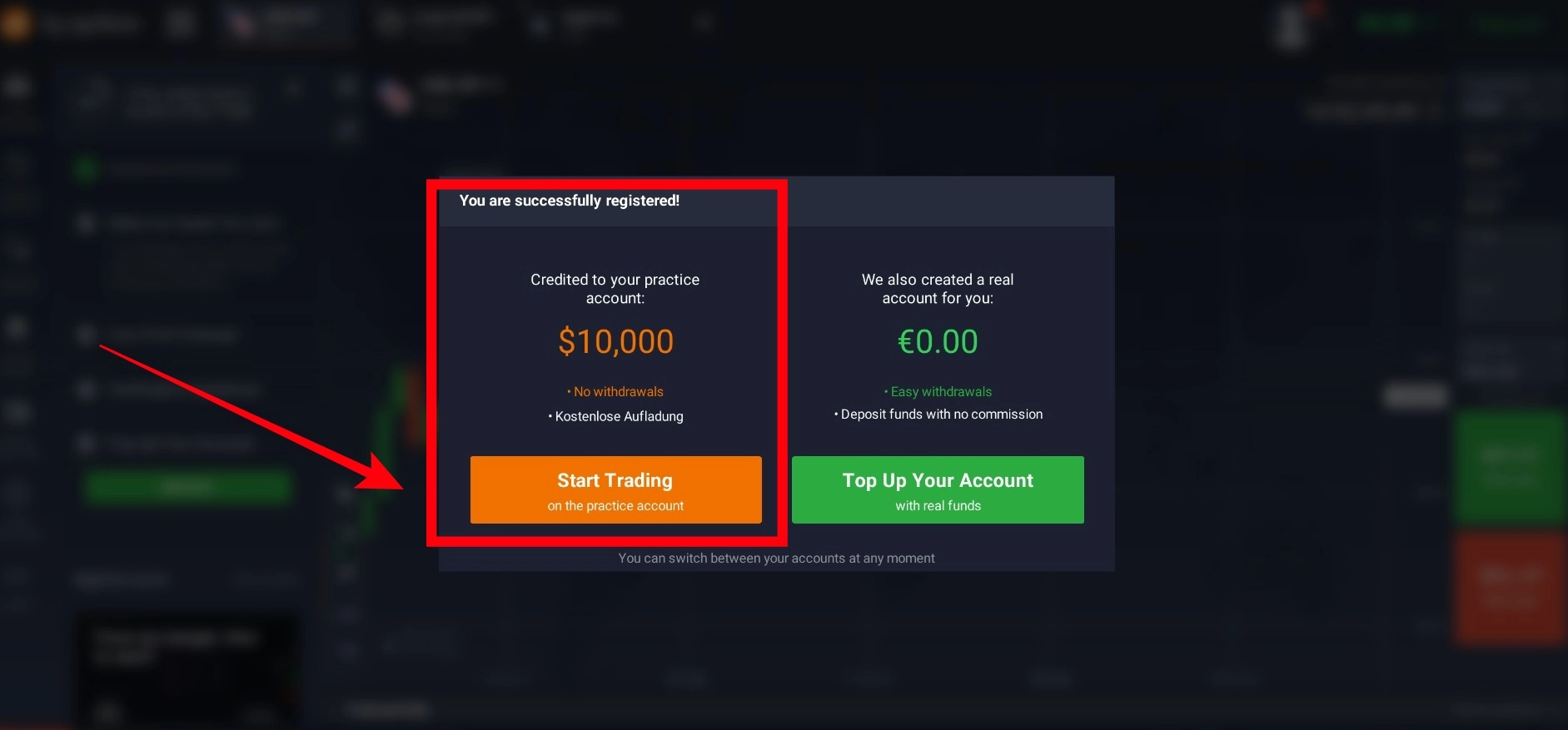 How to practice on a demo account on IQ Option