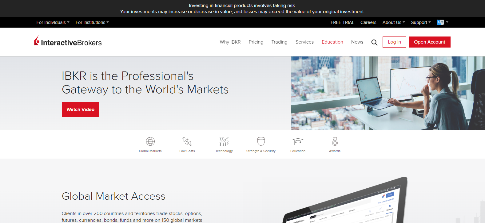 Trang web chính thức của Interactive Brokers