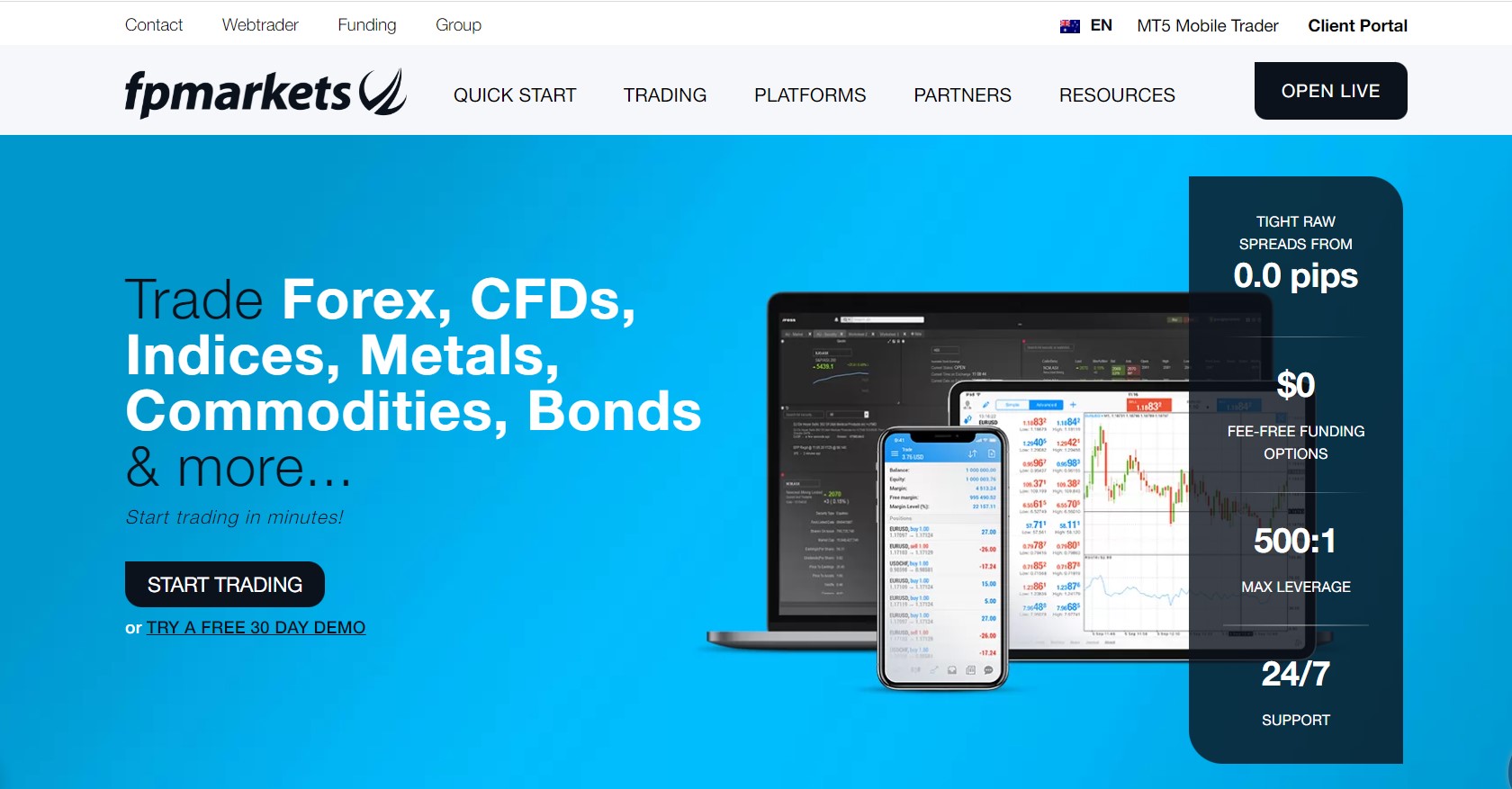 Официалният уебсайт на FP markets
