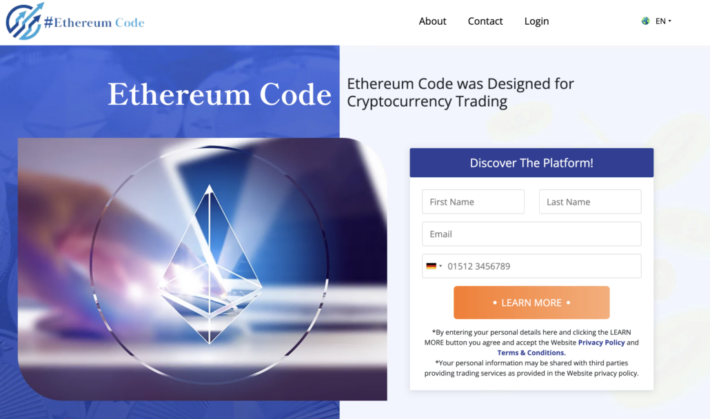 Η επίσημη ιστοσελίδα του Ethereum Code