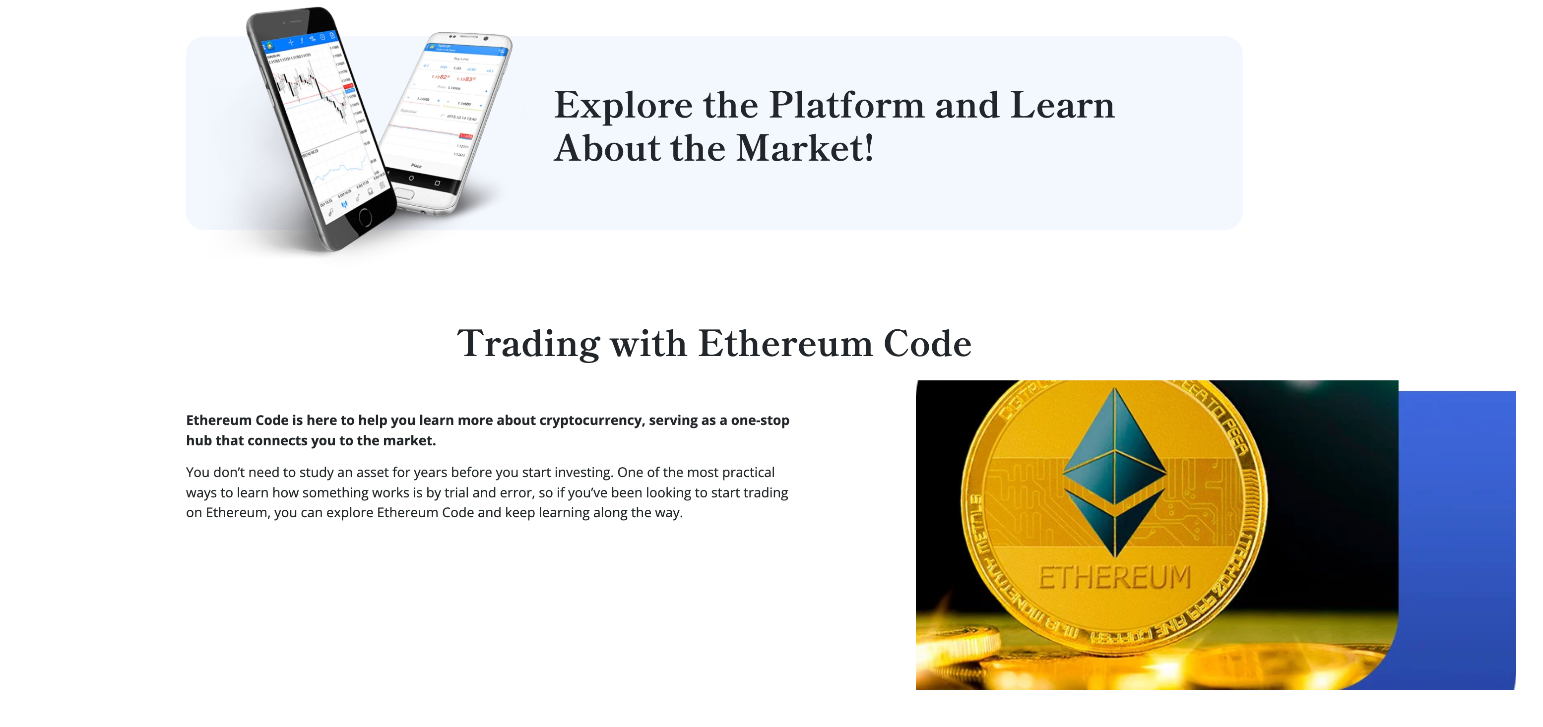 Trading with Ethereum Code
