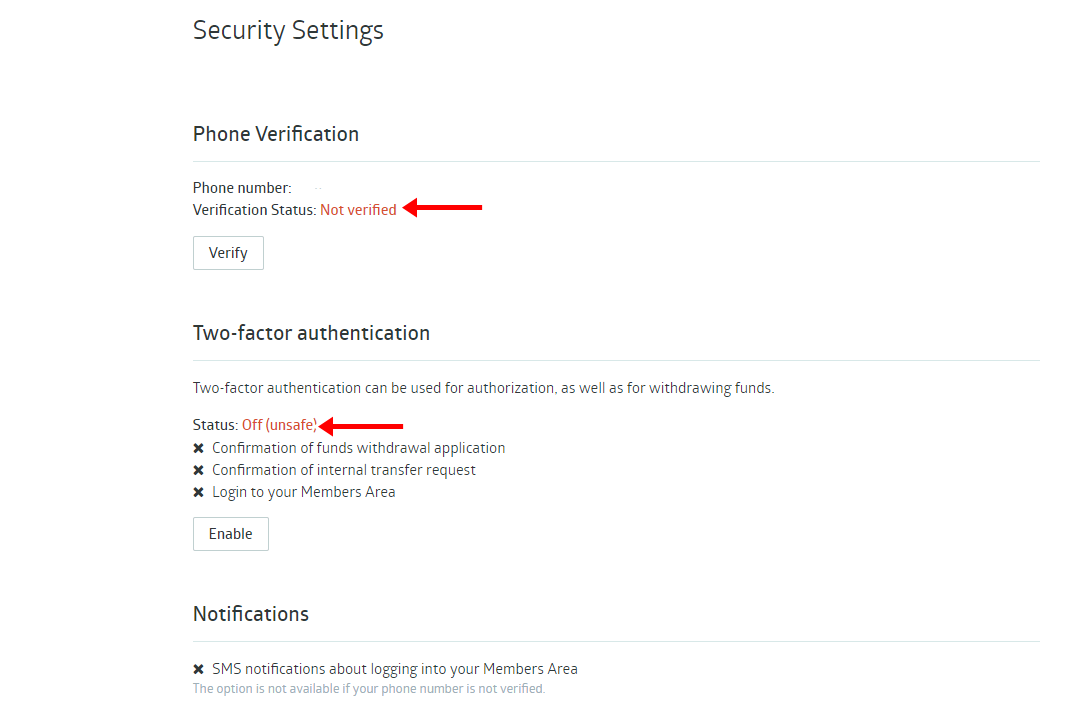 Two-factor authentication of your online trading account