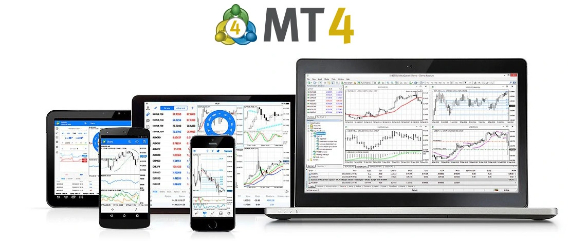 The metatrader 4 on various devices, including smartphone, tablet and laptop
