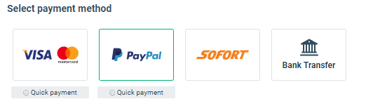 Sometimes the payment methods depend on your country